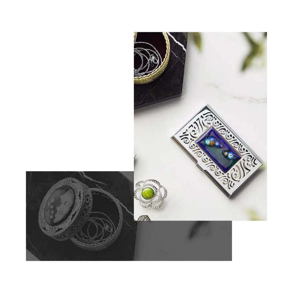 gjart_Cilbo Business Card Case Portable Appealing Great Gift No Discoloration Light Pretty Glossy